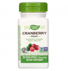 Клюква, Cranberry Fruit, Nature's Way, ягоды, 930 мг, 100 веганских капсул (465 мг на капсулу)