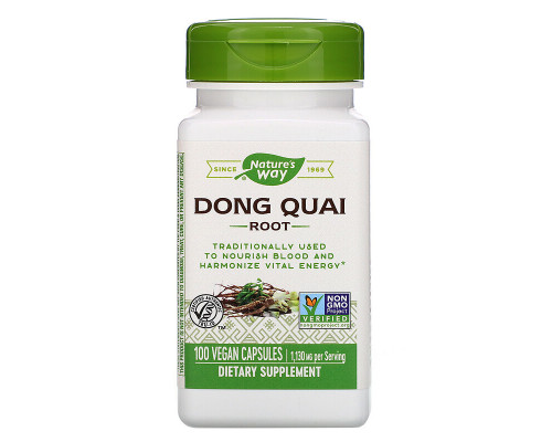 Дягиль лекарственный, Dong Quai Root, Nature's Way, корень, 1130 мг, 100 капсул (565 мг в капсуле)