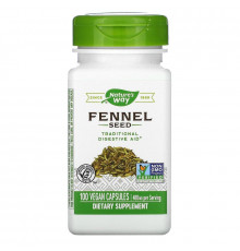 Фенхель, Fennel Seed, Nature's Way, семена, 480 мг, 100 веганских капсул