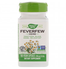 Пиретрум девичий, Feverfew Herb, Nature's Way, 380 мг, 100 веганских капсул