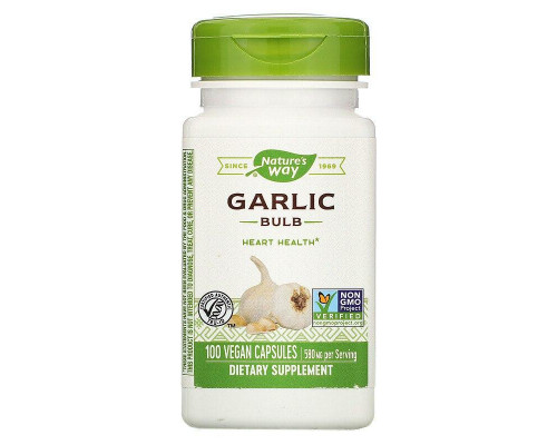 Часник, Garlic, Nature's Way, цибулини, 580 мг, 100 веганських капсул