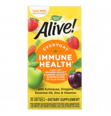 Мультивитамины, поддержка иммунитета, Alive! Immune Health, Nature's Way, 30 гелевых капсул