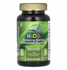 Формула для роста костей и мышц, для детей от 2 лет, Growing Bones & Muscles, Nature's Way, лесная ягода, 60 жевательных конфет