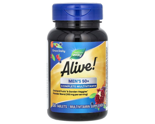 Мультивитамины для мужчин старше 50 лет, Alive! Men's 50+, Nature's Way, 50 таблеток
