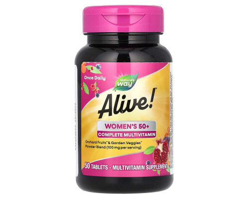 Мультивитамины для женщин старше 50 лет, Alive! Women's 50+, Nature's Way, 50 таблеток