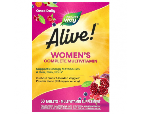 Мультивитамины для женщин, Alive! Women's Complete Multivitamin, Nature's Way, 50 таблеток