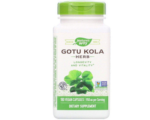 Готу кола, Gotu Kola Herb, Nature's Way, 180 капсул (475 мг в 1 капсуле)