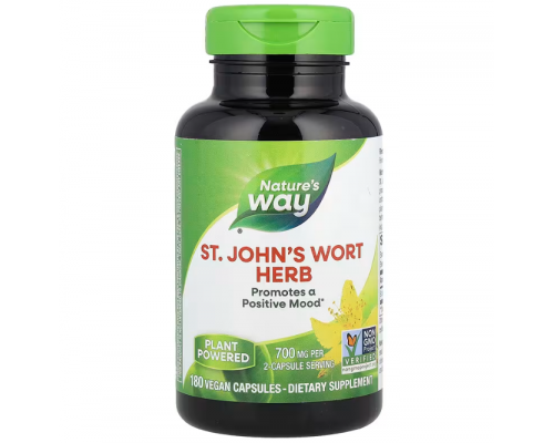 Зверобой, St. John's Wort, Nature's Way, трава, 700 мг, 180 веганских капсул (350 мг в капсуле)