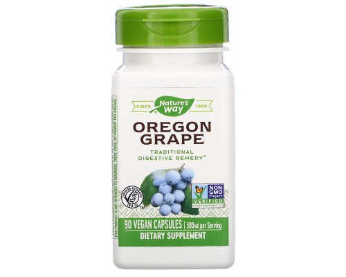 Орегонский виноград, Oregon Grape, Nature's Way, 500 мг, 90 веганских капсул