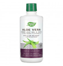 Алоэ вера, Aloe Vera, Nature's Way, гель и сок внутренних листьев с алоэ, дикая ягода, 1 литр