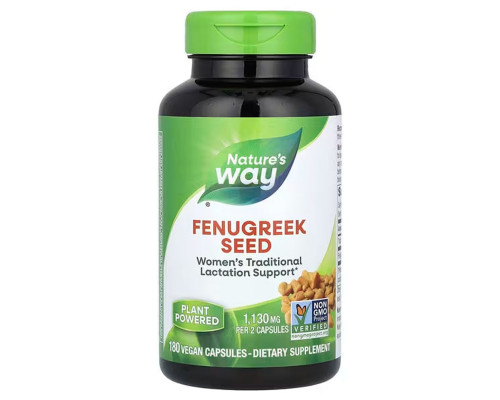 Пажитник, Fenugreek Seed, Nature's Way, семена, 1130 мг, 180 веганских капсул (565 мг на капсулу)
