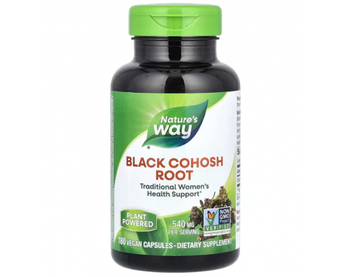 Клопогон (Цимицифуга), Black Cohosh, Nature's Way, корень, 540 мг, 180 веганских капсул