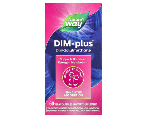 ДИМ плюс, метаболизм эстрогенов, DIM-Plus, Nature's Way, 60 вегетарианских капсул