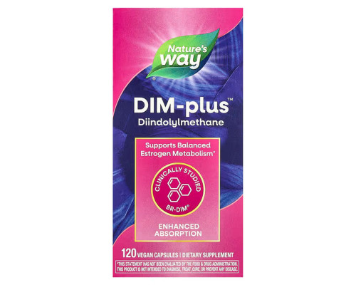 Метаболизм эстрогенов, DIM-plus, Estrogen Metabolism, Nature's Way, 120 капсул