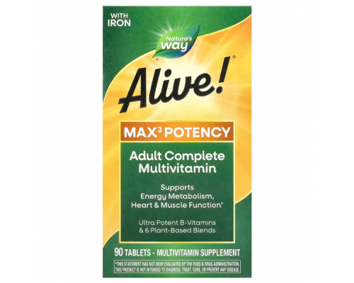 Мультивитамины для взрослых, Adult Complete Multivitamin, Nature's Way, с железом, 90 таблеток