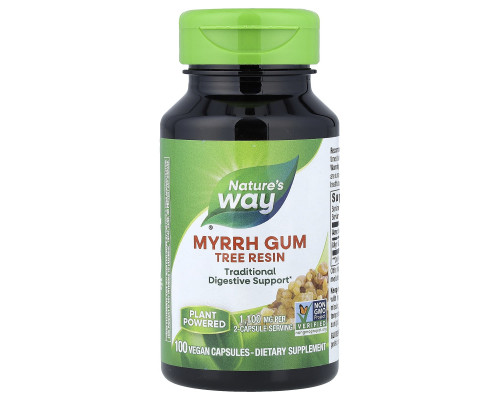 Мирра, Myrrh Gum, Nature's Way,  древесная смола, 100 веганских капсул (550 мг в капсуле)