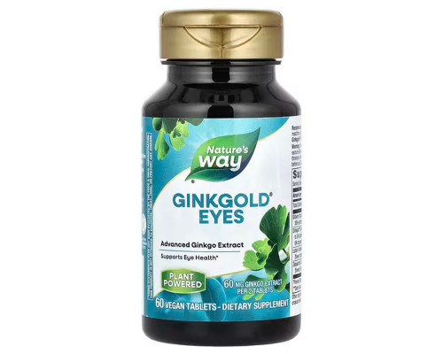Каротиноиды комплекс, Ginkgold Eyes, Nature's Way, 60 мг, 60 веганских таблеток (30 мг на таблетку)