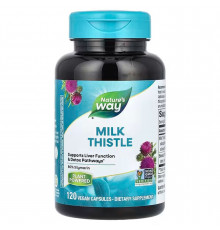 Расторопша пятнистая, Milk Thistle, Nature's Way, 120 веганских капсул