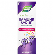 Черная бузина, Kids Sambucus, Nature's Way, сироп для иммунитета детей от 2 лет, 240 мл