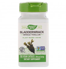 Ламинария, йод, Bladderwrack, Nature's Way, 580 мг, 100 веганских капсул