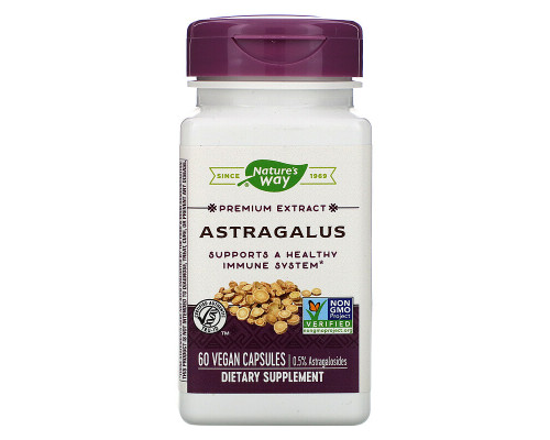 Астрагал, Astragalus, Nature's Way, стандартизированный, 60 веганских капсул