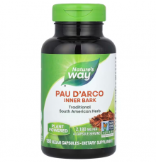 По д'арко, Pau d'Arco, Nature's Way, внутренняя кора, 2180 мг, 180 вегетарианских капсул (545 мг в капсуле)