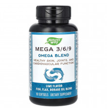 Смесь омега 3 6 9, Omega Blend, Nature's Way, лайм, 90 капсул