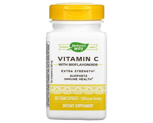 Витамин C с биофлавоноидами, Vitamin C, Nature's Way, 1000 мг, 100 веганских капсул