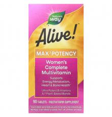 Витамины для женщин, Alive, Women's Complete Multivitamin, Nature's Way, полный мультивитаминный комплекс, 90 таблеток