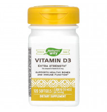 Витамин D3, Vitamin D3, Nature's Way, повышенная сила, 50 мкг (2000 МЕ), 120 капсул