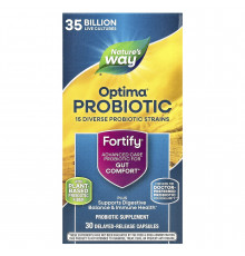 Пробиотики и пребиотики, Fortify Optima, Daily Probiotic + Prebiotics, Natures Way, ежедневный уход, 35 млрд КОЕ, 30 капсул с отсроченным высвобождением