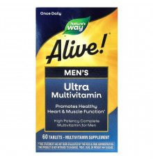 Мультивитамины для мужчин, Alive! Men's Multi-Vitamin, Nature's Way, 60 таблеток