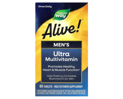 Мультивитамины для мужчин, Alive! Men's Multi-Vitamin, Nature's Way, 60 таблеток