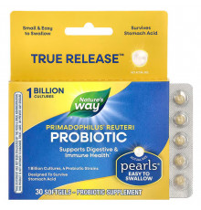 Пробиотики, Primadophilus Reuteri Pearls, Nature's Way, 1 млрд КОЕ, 30 гелевых капсул