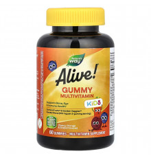 Мультивитамины для детей, Multi-Vitamin for Children, Nature's Way, Alive!, 60 жевательных конфет