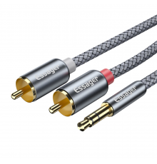 Кабель звуковий Essager 3.5mm to 2 RCA 2m gray