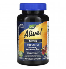 Витамины для мужчин, Alive! Men's Gummy Vitamins, Nature's Way, 75 жевательных таблеток