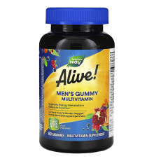 Витамины для мужчин, Men's Gummy Vitamins, Nature's Way, Alive! фрукты, 60 жевательных конфет