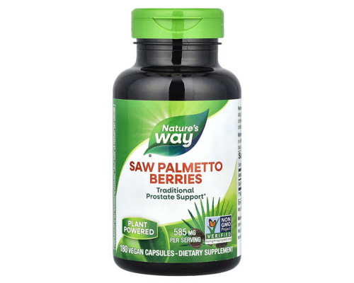 Со Пальметто, Saw Palmetto, Nature's Way, со вкусом ягод, 585 мг, 180 веганских капсул
