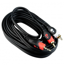 Кабель звуковий TCOM 3.5мм - 2 RCA 1,8м black