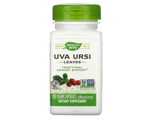 Толокнянка, Uva Ursi, Nature's Way, листья, 1440 мг, 100 вегетарианских капсул