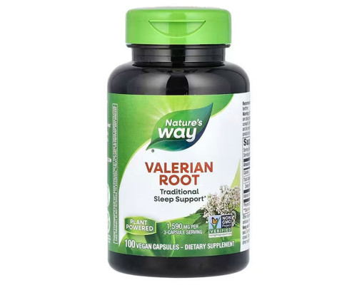 Корень валерианы, Valerian Root, Nature's Way, 1590 мг, 100 веганских капсул (530 мг в капсуле)
