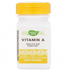 Витамин A, Vitamin A, Nature's Way, 3000 мкг, 100 гелевых капсул