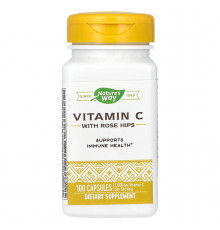 Витамин С (аскорбиновая кислота) с шиповником, Vitamin C With Rose Hips, Nature's Way, 100 капсул