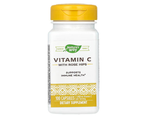 Витамин С (аскорбиновая кислота) с шиповником, Vitamin C With Rose Hips, Nature's Way, 100 капсул