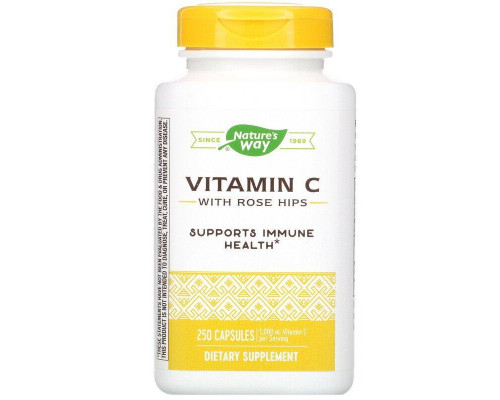 Витамин С (аскорбиновая кислота), Vitamin C, Nature's Way, с шиповником, 1000 мг, 250 капсул