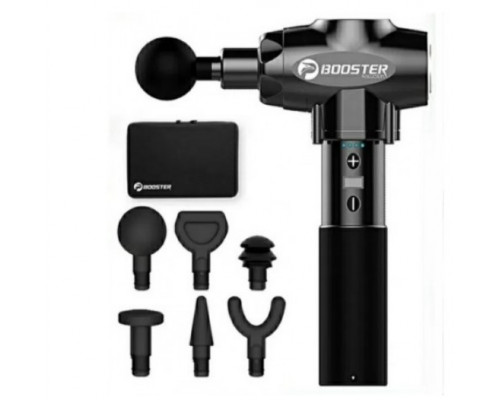 Професійний перкусійний масажер для м'язів Booster E (24V) Чорний — ударний пістолет для зняття напруги та болю.