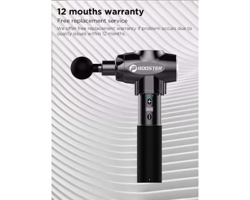 Професійний перкусійний масажер для м'язів Booster E (24V) Чорний — ударний пістолет для зняття напруги та болю.