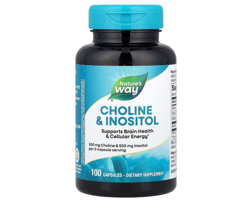Холин и Инозитол, Choline\Inositol, Nature's Way, 100 капсул