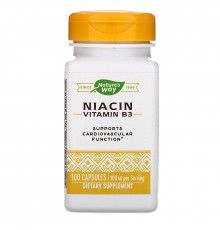 Витамин В3, Niacin, Nature's Way, 100 мг, 100 капсул